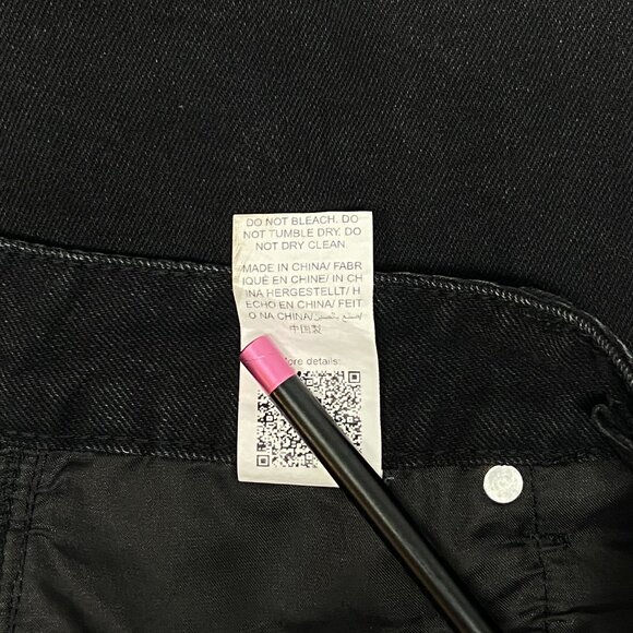 Shein Black Denim Pencil Skirt 6 Midi High Side Slit Stretch Jeans - Picture 14 of 14